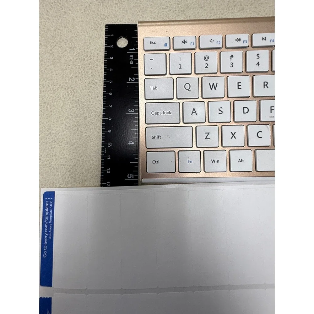Rose Gold Wireless Slim Keyboard Full Size Rechargeable White Keys N-270